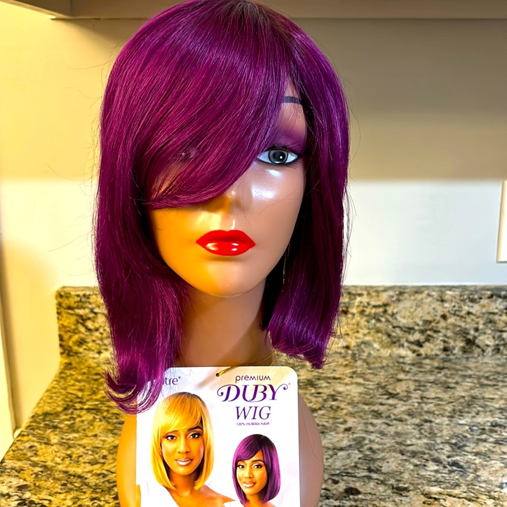 Outre Premium Women’s Hair Color: Pre-Bumped Dr Deep Violet Wig No Part …